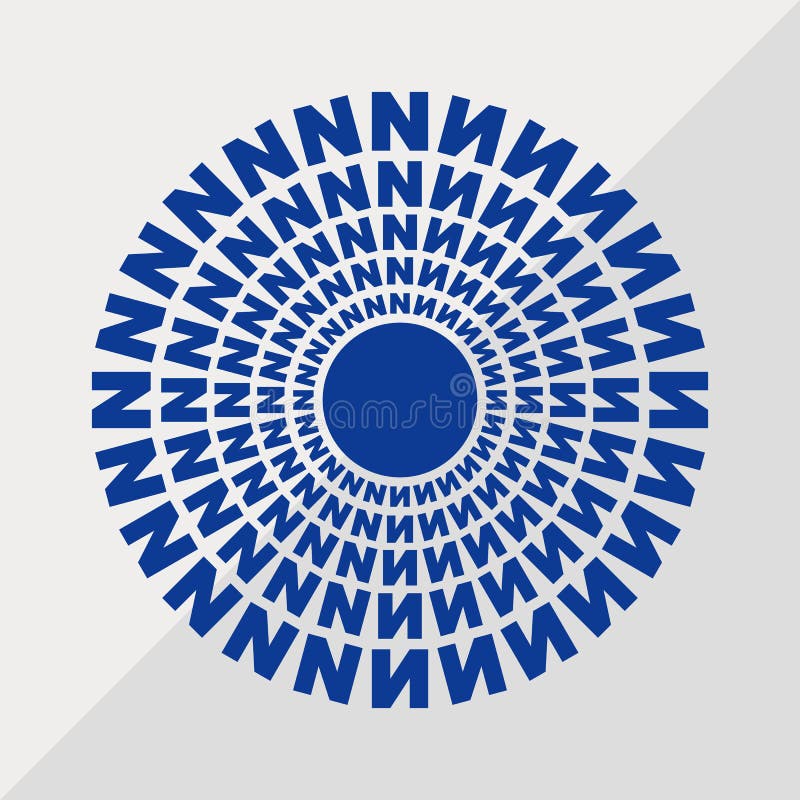 N letter patterns conceptual mandala vector illustration. N text textures mandala design. vector illustration