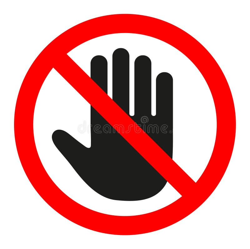 N'écrivez pas le signe rouge d'arrêt avec la main illustration stock N'écrivez pas le signe rouge d'arrêt avec la main illustration stock