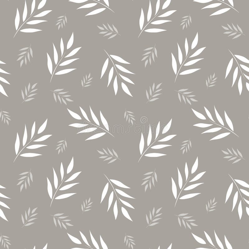 Naadloos abstract bloemenpatroon Grijze en witte vectorachtergrond Bladerenornament voor het verpakken, behang, tegels vector illustratie Naadloos abstract bloemenpatroon Grijze en witte vectorachtergrond Bladerenornament voor het verpakken, behang, tegels vector illustratie