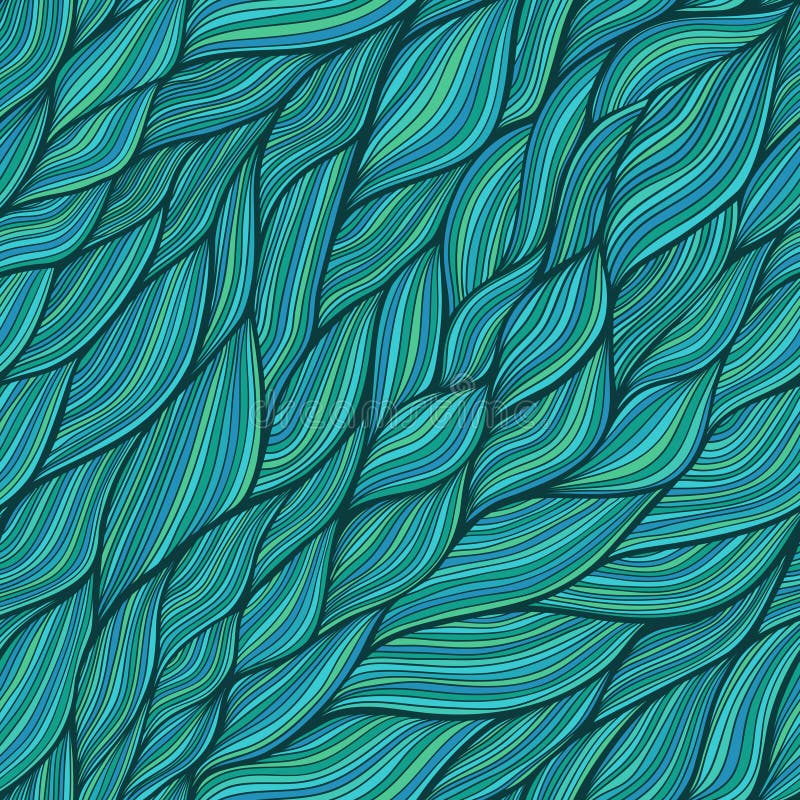 Naadloos abstract hand-drawn patroon, golvenachtergrond stock illustratie Naadloos abstract hand-drawn patroon, golvenachtergrond stock illustratie