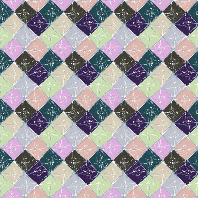 Naadloos abstract veelkleurig grunge geometrisch geruit patroon vector illustratie Naadloos abstract veelkleurig grunge geometrisch geruit patroon vector illustratie