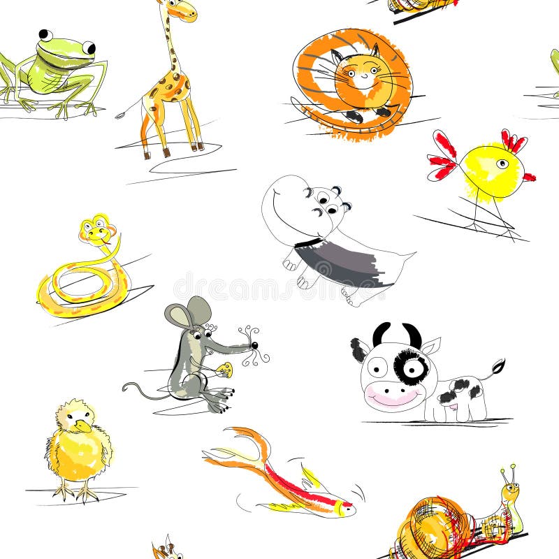 Naadloos behang met dieren vector illustratie Naadloos behang met dieren vector illustratie