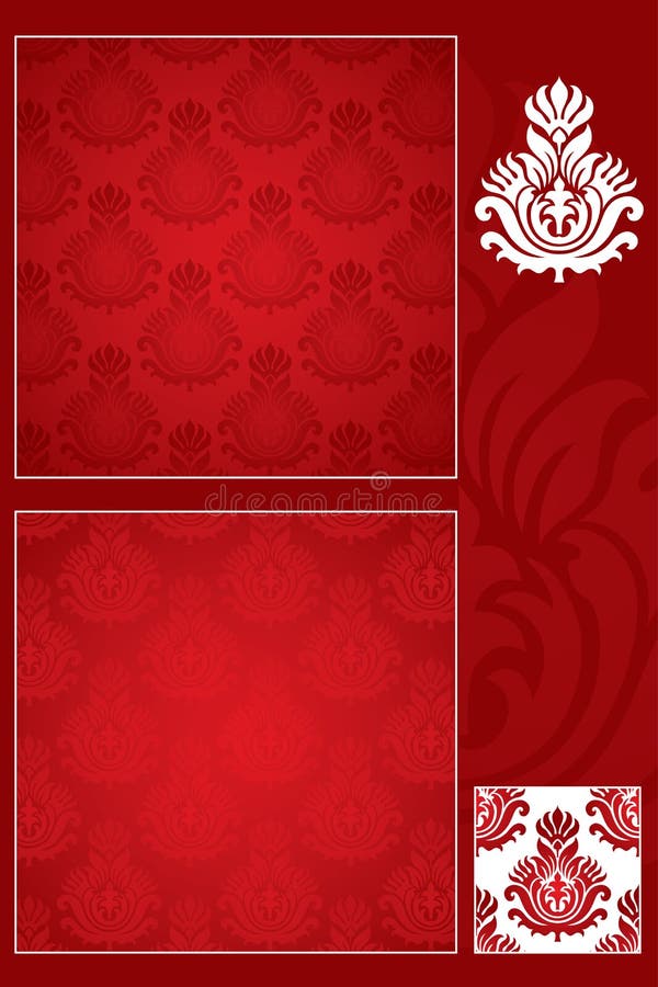 Naadloos damastpatroon en ornament royalty-vrije illustratie Naadloos damastpatroon en ornament royalty-vrije illustratie