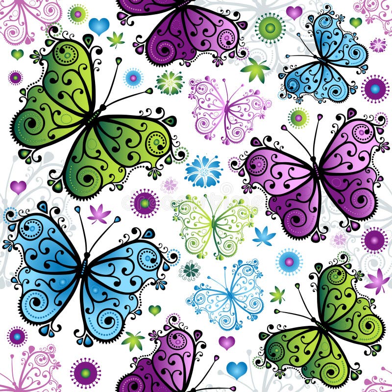 Naadloos de lente bloemenpatroon stock illustratie Naadloos de lente bloemenpatroon stock illustratie