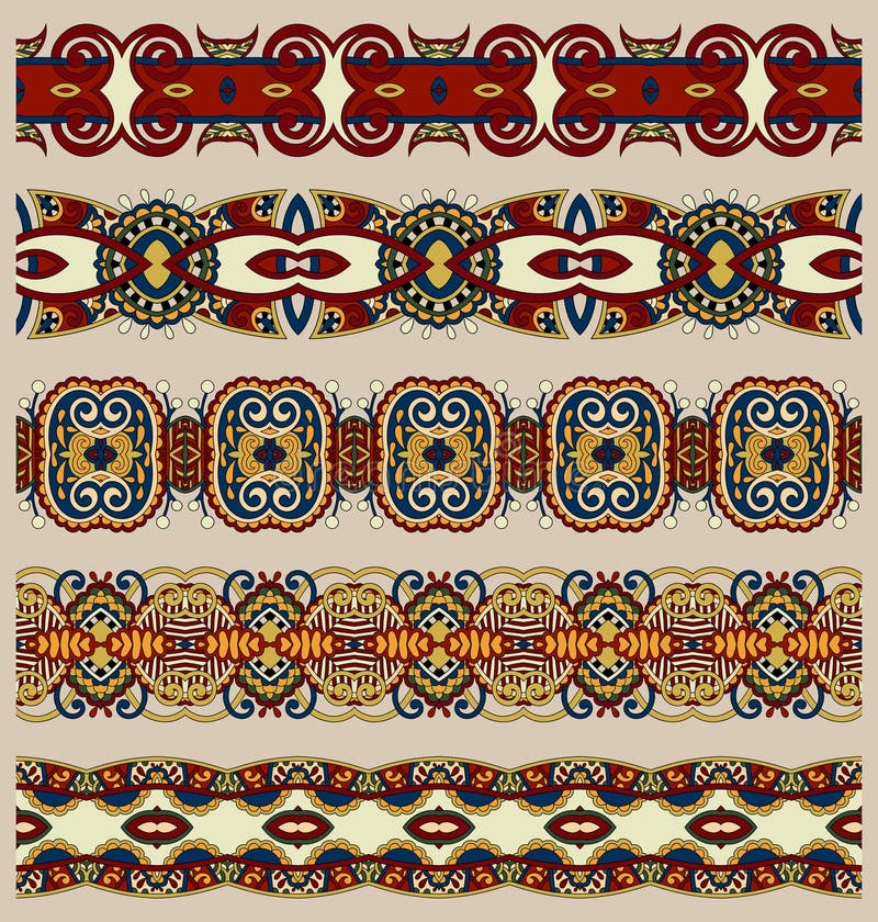 Naadloos etnisch bloemen de streeppatroon van Paisley royalty-vrije illustratie Naadloos etnisch bloemen de streeppatroon van Paisley royalty-vrije illustratie