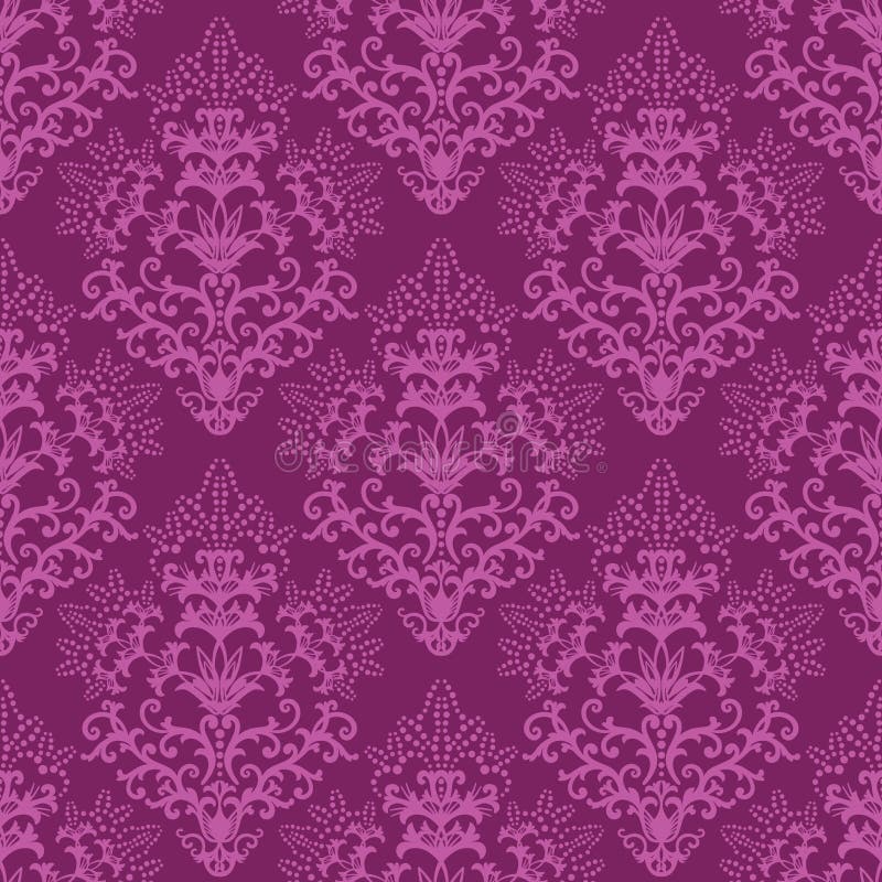 Naadloos fuchsiakleurig purper bloemenbehang stock illustratie Naadloos fuchsiakleurig purper bloemenbehang stock illustratie