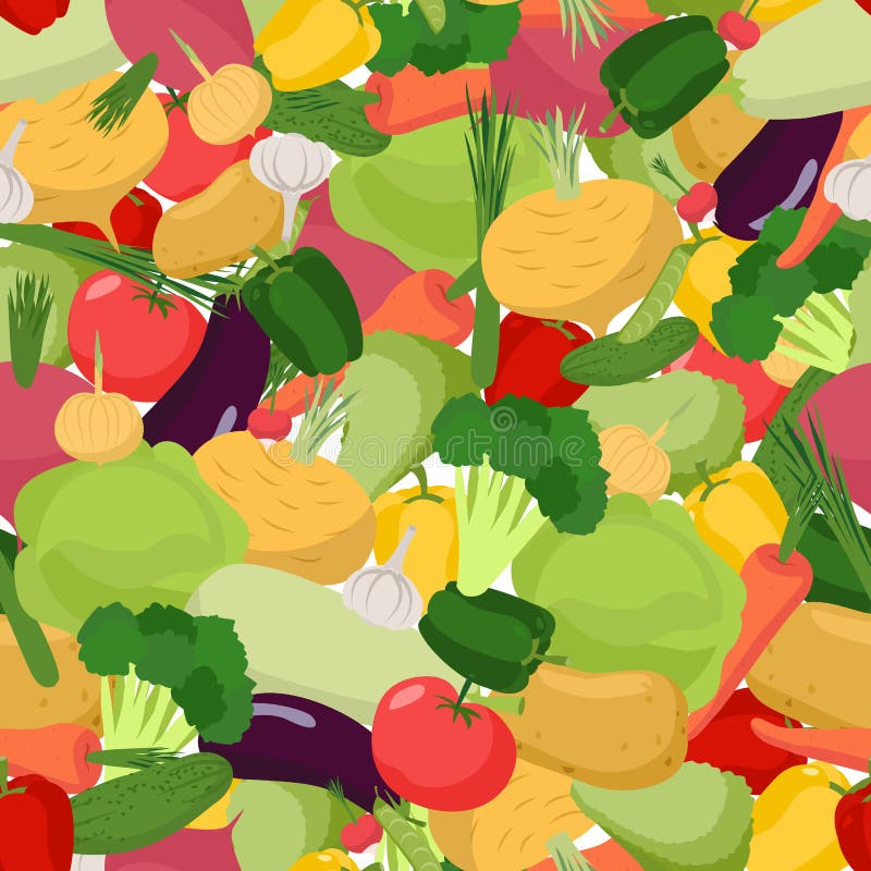 Naadloos groentenpatroon Plantaardig natuurvoeding naadloos klopje stock illustratie Naadloos groentenpatroon Plantaardig natuurvoeding naadloos klopje stock illustratie