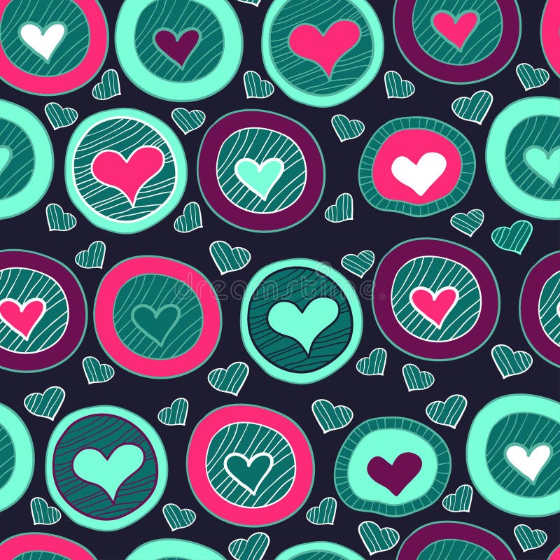 Naadloos hartpatroon voor de dag van de valentijnskaart vector illustratie Naadloos hartpatroon voor de dag van de valentijnskaart vector illustratie