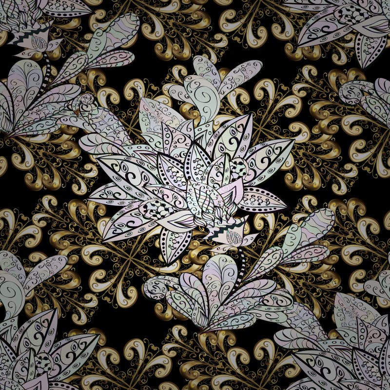 Naadloos klassiek vector gouden patroon stock illustratie Naadloos klassiek vector gouden patroon stock illustratie