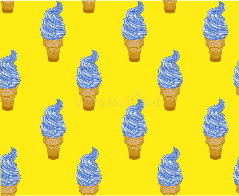 Naadloos kleurrijk patroon met roomijs Het kan voor prestaties van het ontwerpwerk noodzakelijk zijn Blauwe romige werveling en g stock illustratie Naadloos kleurrijk patroon met roomijs Het kan voor prestaties van het ontwerpwerk noodzakelijk zijn Blauwe romige werveling en g stock illustratie