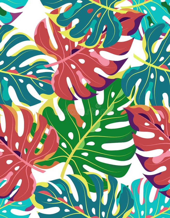 Naadloos palmbladpatroon stock illustratie Naadloos palmbladpatroon stock illustratie