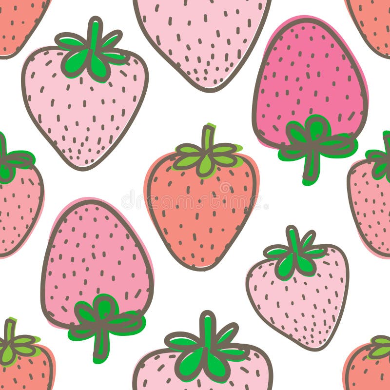 Naadloos patroon met aardbeiachtergrond vector illustratie Naadloos patroon met aardbeiachtergrond vector illustratie