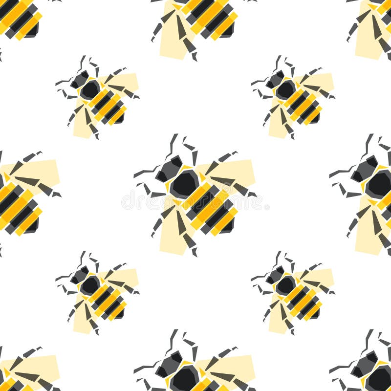 Naadloos patroon met bijen vectorillustratie Voor de verpakking van room, schoonheidsmiddelen, voedsel, te behandelen bijenvergif royalty-vrije illustratie Naadloos patroon met bijen vectorillustratie Voor de verpakking van room, schoonheidsmiddelen, voedsel, te behandelen bijenvergif royalty-vrije illustratie