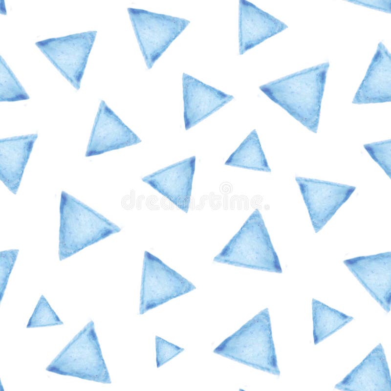Naadloos patroon met blauwe driehoeken op witte achtergrond stock illustratie Naadloos patroon met blauwe driehoeken op witte achtergrond stock illustratie
