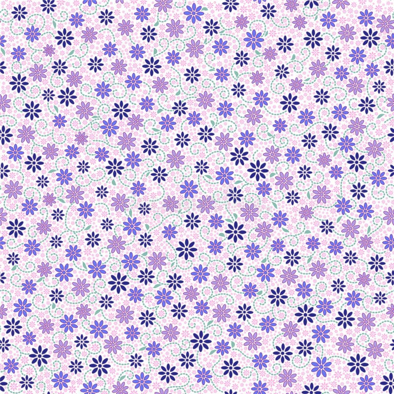 Naadloos patroon met kleine zachte madeliefjebloemen in blauw roze
