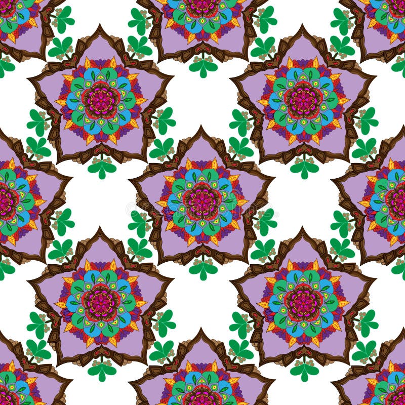 Naadloos patroon met oosterse motieven vector illustratie Naadloos patroon met oosterse motieven vector illustratie
