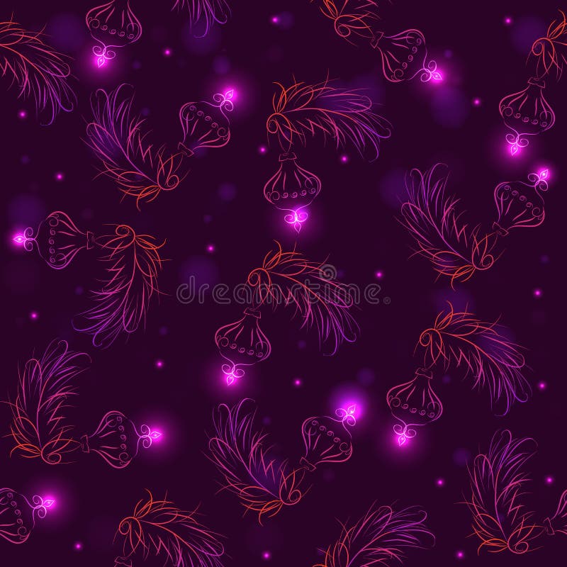 Naadloos patroon met pluizige boomtakken en Kerstboom DE vector illustratie Naadloos patroon met pluizige boomtakken en Kerstboom DE vector illustratie