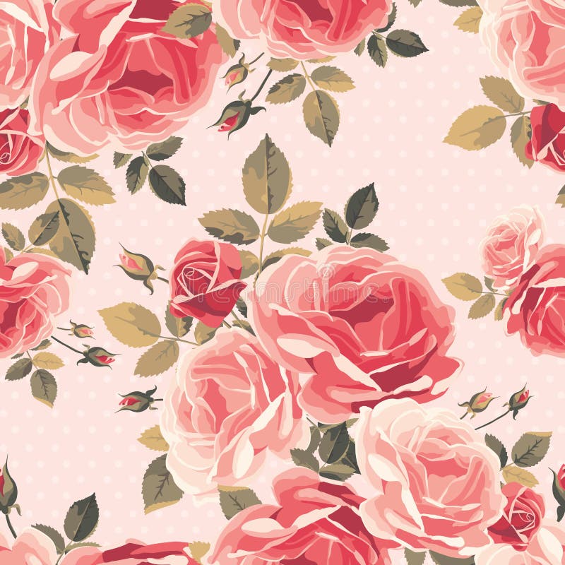 Naadloos patroon met rozen Uitstekende bloemenachtergrond royalty-vrije illustratie Naadloos patroon met rozen Uitstekende bloemenachtergrond royalty-vrije illustratie