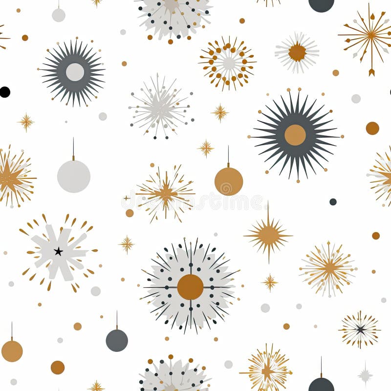 seamless pattern with snowflakes and stars on white background. Generative AI content. seamless pattern with snowflakes and stars on white background. Generative AI content