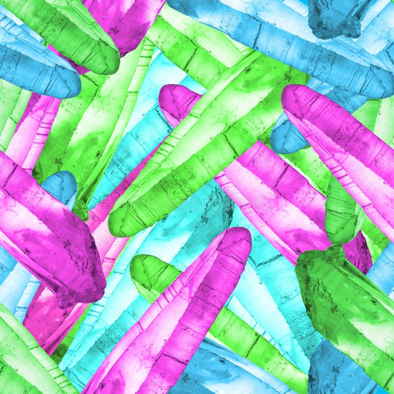 Naadloos patroon Multicolored kristallen van kwarts stock illustratie Naadloos patroon Multicolored kristallen van kwarts stock illustratie