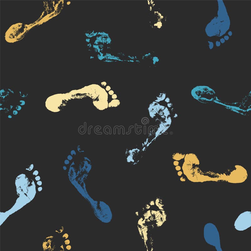 Naadloos patroon - multicolored voetafdrukken stock illustratie Naadloos patroon - multicolored voetafdrukken stock illustratie
