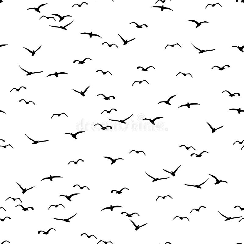 Naadloos patroon van een troep van vogels vector illustratie Naadloos patroon van een troep van vogels vector illustratie