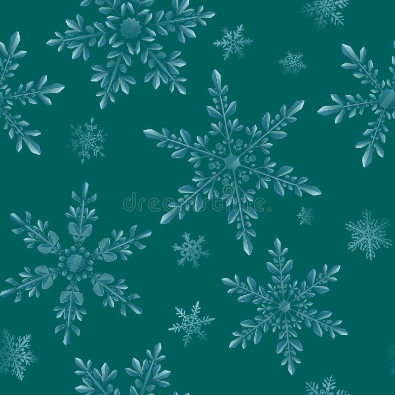 Naadloos patroon van grote, transparante kerstsneeuwvlokken vector illustratie Naadloos patroon van grote, transparante kerstsneeuwvlokken vector illustratie