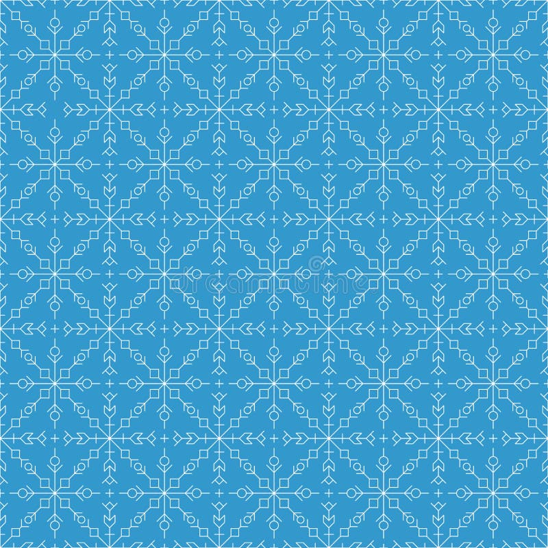 Naadloos patroon Witte silhouetten zoals de cijfers van sneeuwvlokken royalty-vrije illustratie Naadloos patroon Witte silhouetten zoals de cijfers van sneeuwvlokken royalty-vrije illustratie