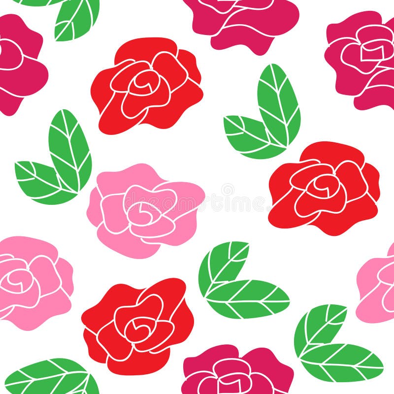 Naadloos rozenpatroon Vector bloemenachtergrond stock illustratie Naadloos rozenpatroon Vector bloemenachtergrond stock illustratie