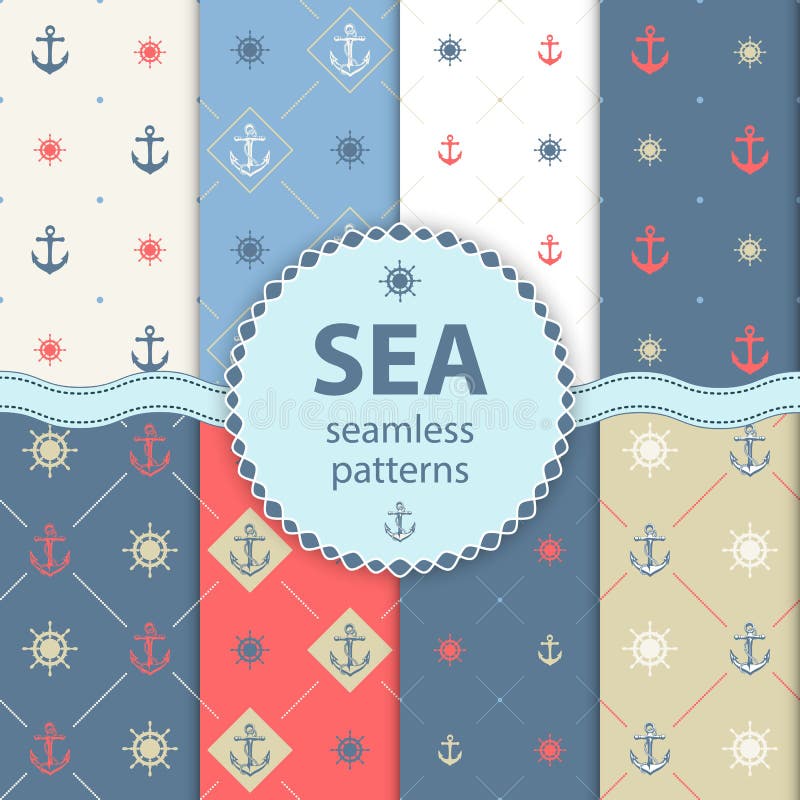 Naadloos van patronen Vectoraqua Vastgesteld behang als achtergrond vector illustratie Naadloos van patronen Vectoraqua Vastgesteld behang als achtergrond vector illustratie