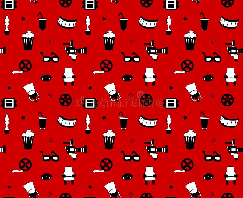 Naadloos vectorpatroon met filmelementen vector illustratie Naadloos vectorpatroon met filmelementen vector illustratie