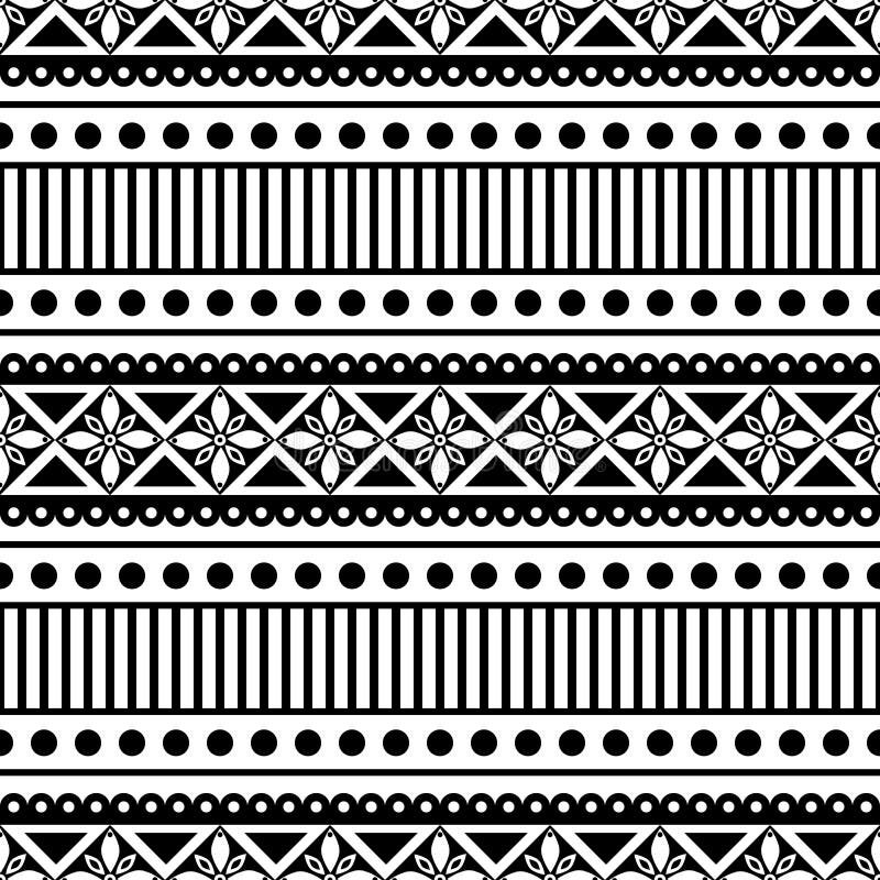 Naadloos vectorpatroon Zwart-witte traditionele etnoachtergrond stock illustratie Naadloos vectorpatroon Zwart-witte traditionele etnoachtergrond stock illustratie