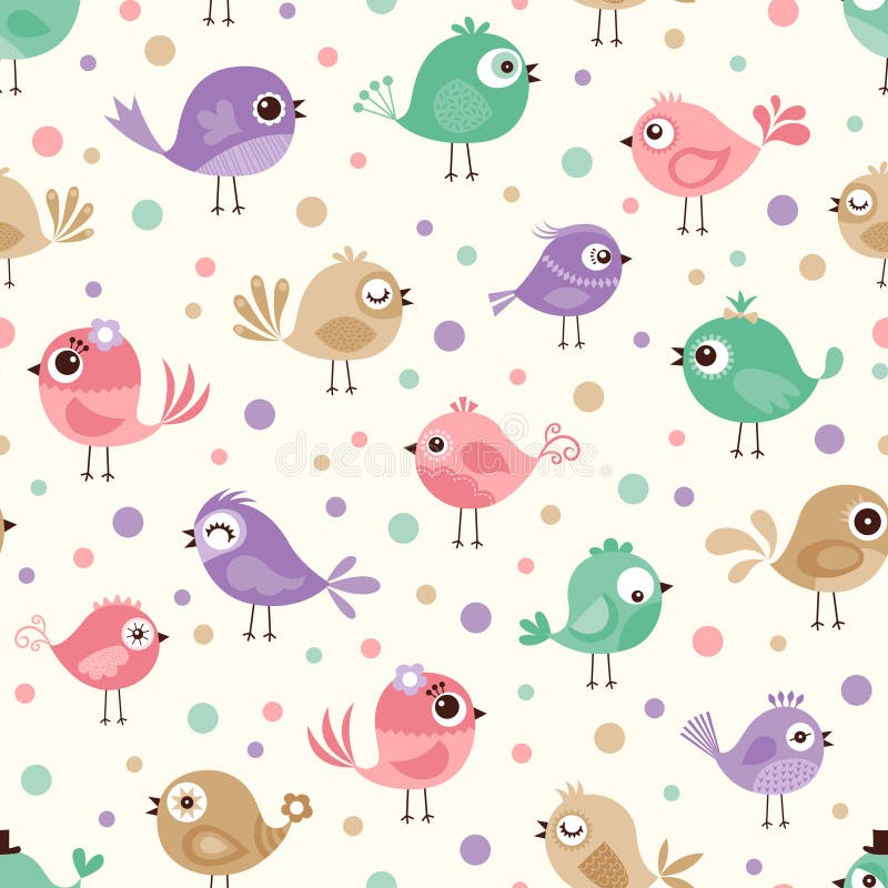 Naadloos vogelspatroon vector illustratie Naadloos vogelspatroon vector illustratie
