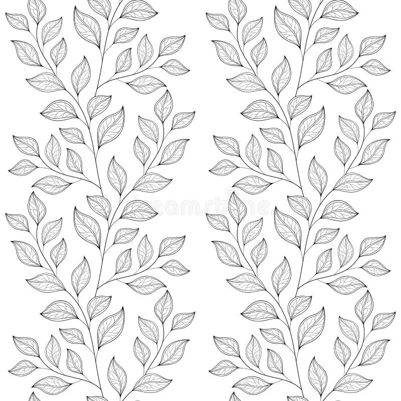 Naadloos Zwart-wit Bloemenpatroon (Vector) royalty-vrije illustratie Naadloos Zwart-wit Bloemenpatroon (Vector) royalty-vrije illustratie