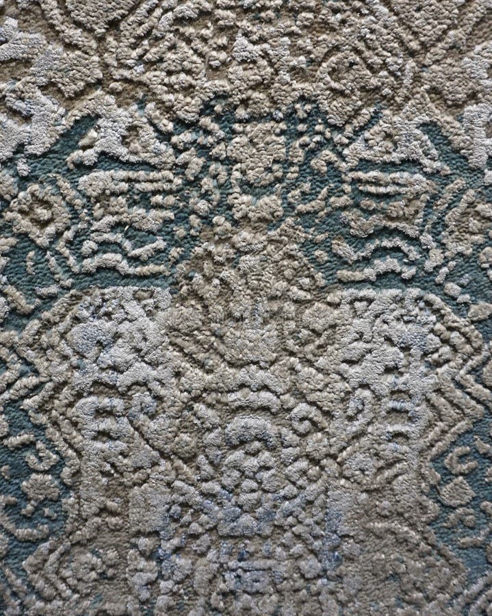 Naadloze afsluiting van het historisch ontwerp handgemaakte wol-zijde grijs-groene tapijttextuur van bovenaf ontworpen achtergron