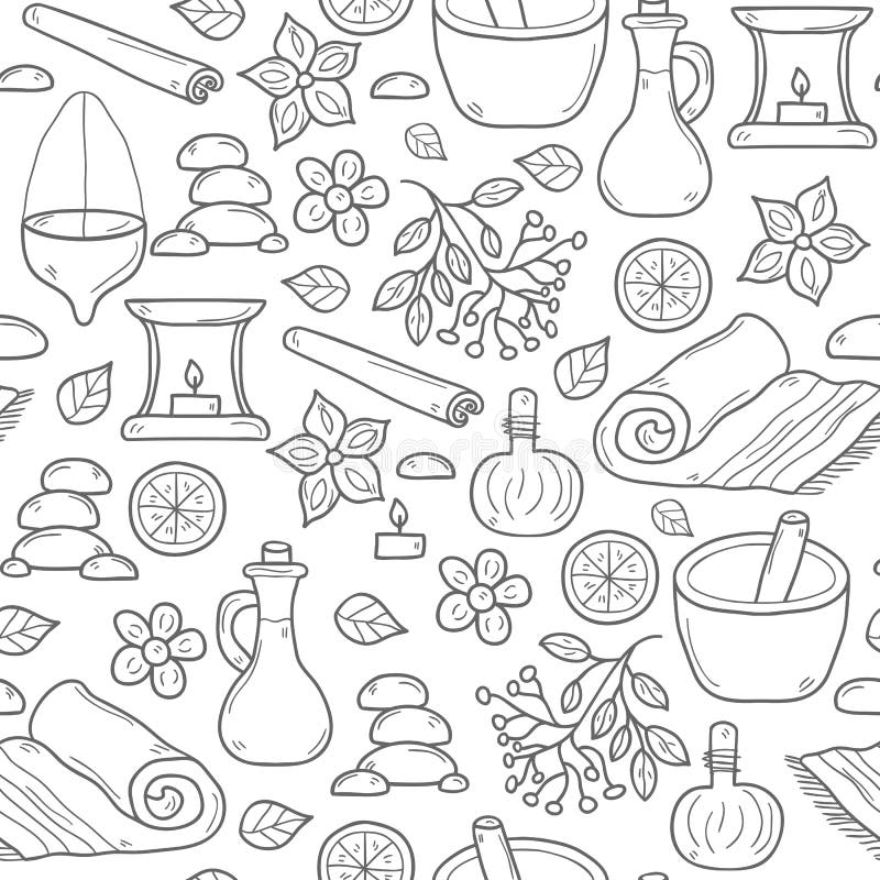 Naadloze ayurvedaachtergrond royalty-vrije illustratie Naadloze ayurvedaachtergrond royalty-vrije illustratie