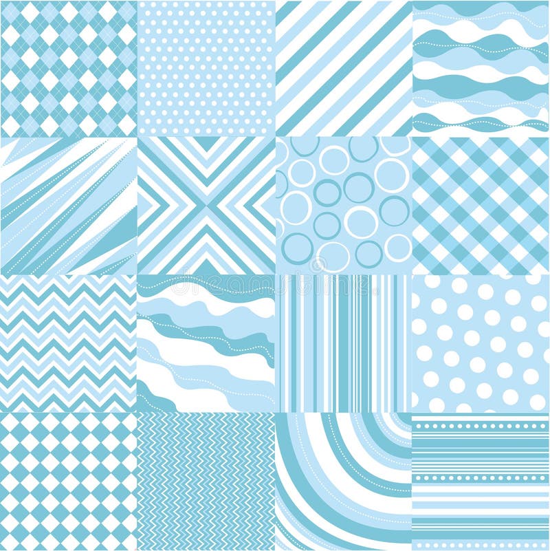 Naadloze blauwe patronen met stoffentextuur vector illustratie Naadloze blauwe patronen met stoffentextuur vector illustratie