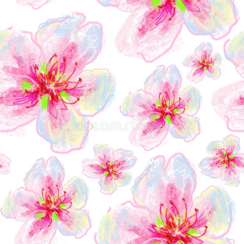 Naadloze bloemenachtergrond met bloemen vector illustratie Naadloze bloemenachtergrond met bloemen vector illustratie