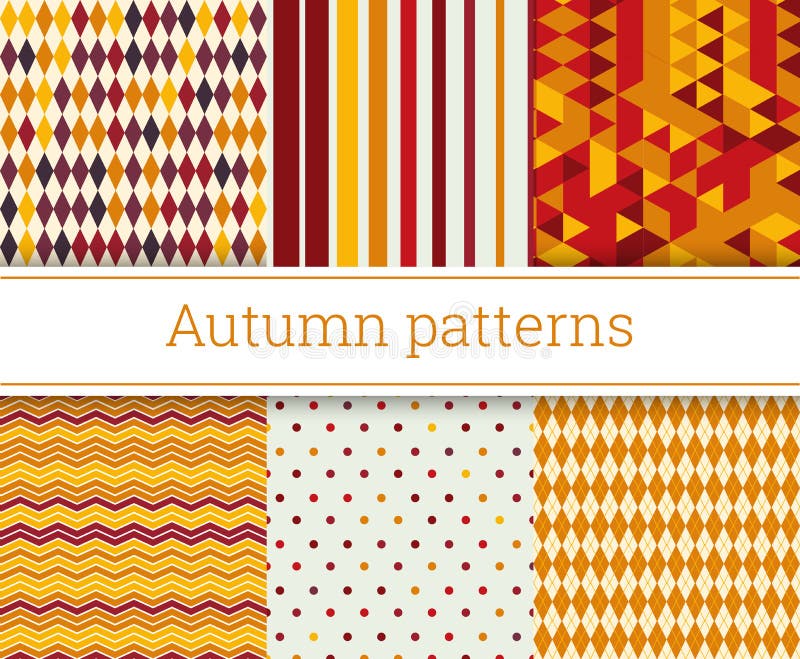 Naadloze de herfstpatronen geplaatst vectorillustratie stock illustratie Naadloze de herfstpatronen geplaatst vectorillustratie stock illustratie