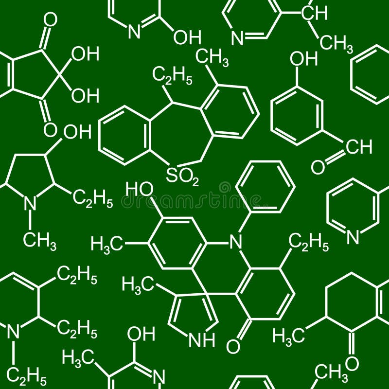 Naadloze scheikunde wetenschap stock illustratie