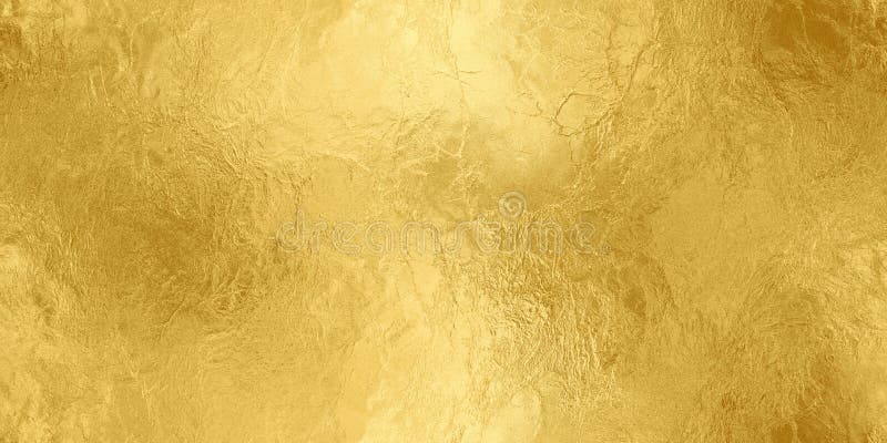Naadloze gouden bladachtergrond textuur. glanzend goudgeel gemalen metalen folie, herhalingspatroon