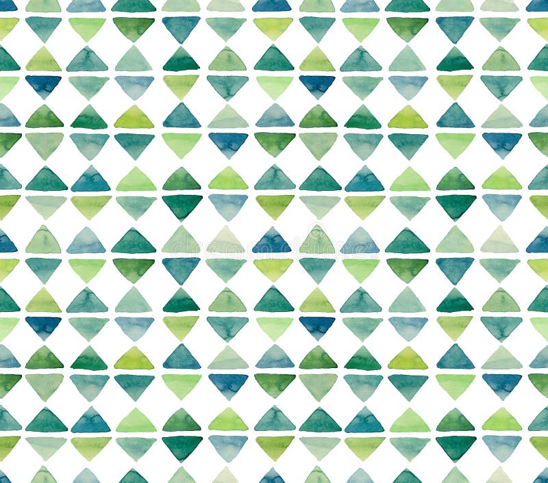 Naadloze herhalen de waterverf Kleine Groene Driehoeken Patroon vector illustratie Naadloze herhalen de waterverf Kleine Groene Driehoeken Patroon vector illustratie