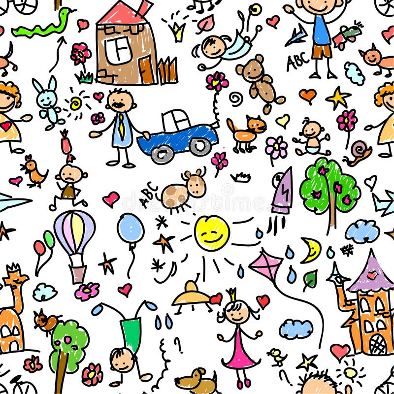 Naadloze het patroon van het kind vector illustratie Naadloze het patroon van het kind vector illustratie