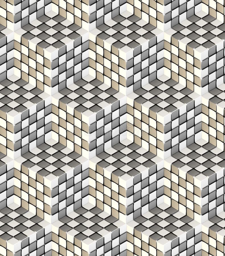 Naadloze zeshoekige kubusachtergrondtextuur stock illustratie