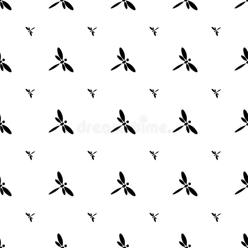 Vector seamless with dragonfly on white background. Vector seamless with dragonfly on white background.