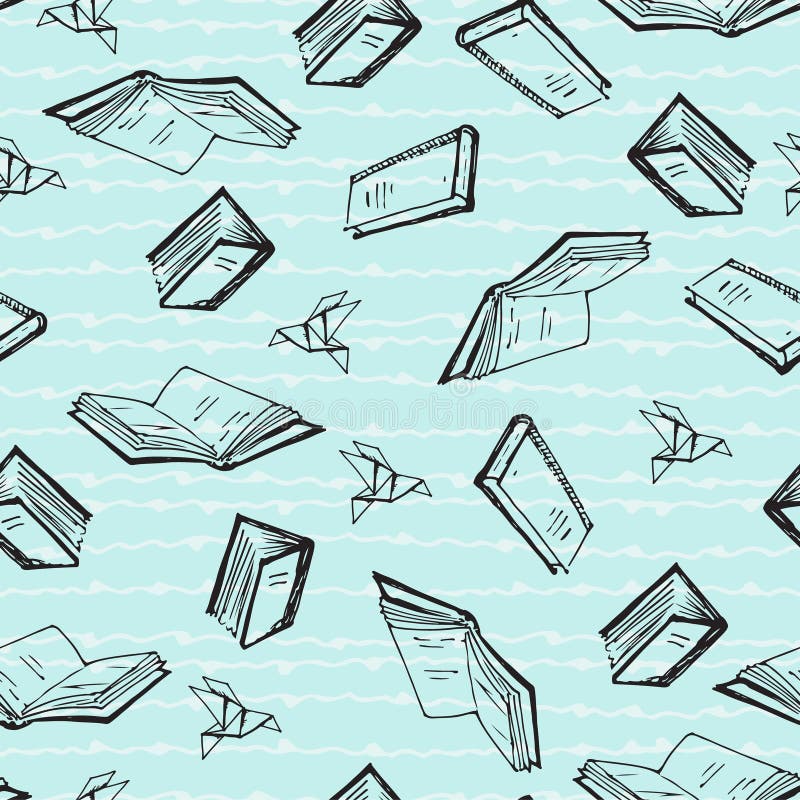 Naadloos patroon met boeken vector illustratie