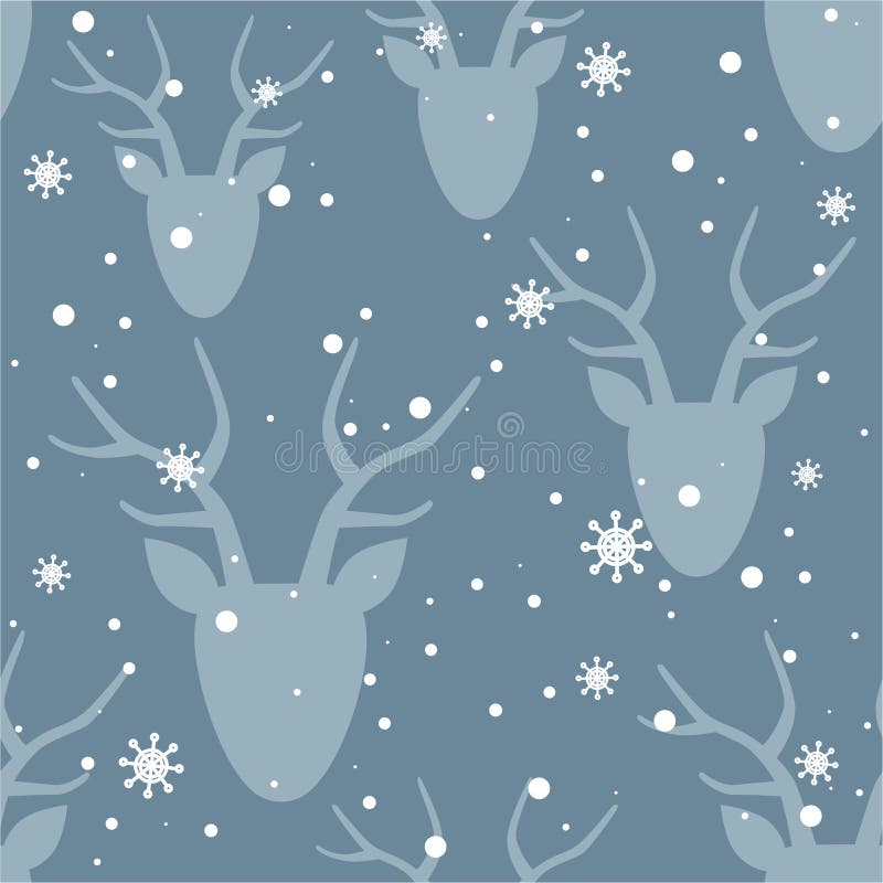 Naadloze patroon, deers en sneeuw royalty-vrije illustratie Naadloze patroon, deers en sneeuw royalty-vrije illustratie
