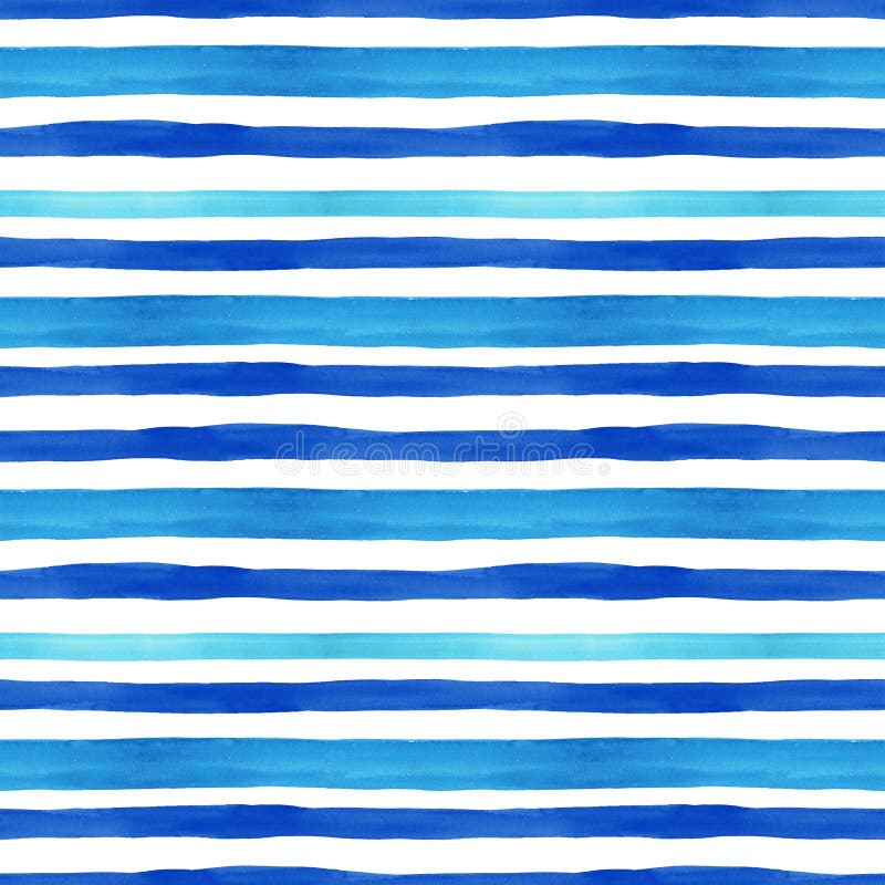 Naadloze patroon van de zomer het mariene stijl met waterverf blauwe horizontale strepen op witte achtergrond De zomerhand getrok vector illustratie Naadloze patroon van de zomer het mariene stijl met waterverf blauwe horizontale strepen op witte achtergrond De zomerhand getrok vector illustratie