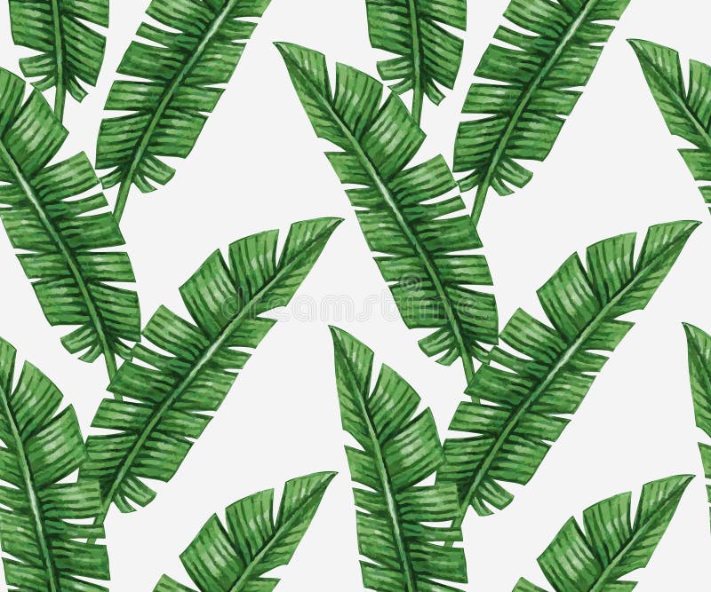 Naadloze patroon van waterverf het tropische palmbladen stock illustratie Naadloze patroon van waterverf het tropische palmbladen stock illustratie