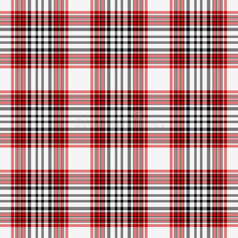 Naadloze Rode, Witte, & Zwarte Plaid stock illustratie Naadloze Rode, Witte, & Zwarte Plaid stock illustratie